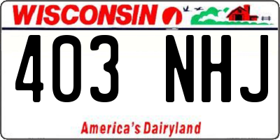 WI license plate 403NHJ