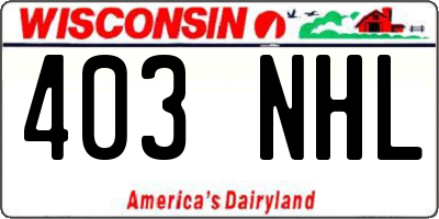 WI license plate 403NHL