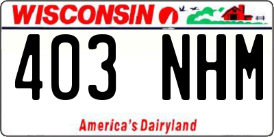 WI license plate 403NHM