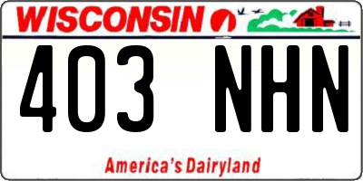 WI license plate 403NHN