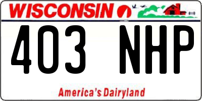 WI license plate 403NHP