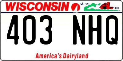 WI license plate 403NHQ