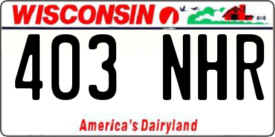 WI license plate 403NHR