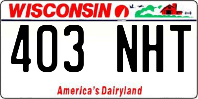 WI license plate 403NHT