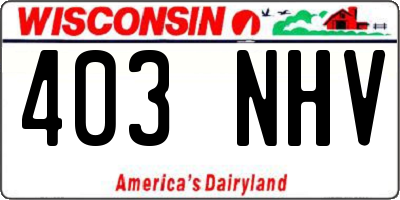 WI license plate 403NHV