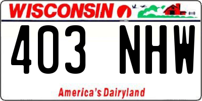 WI license plate 403NHW
