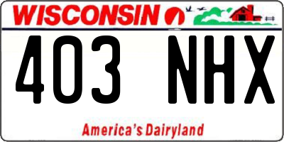 WI license plate 403NHX