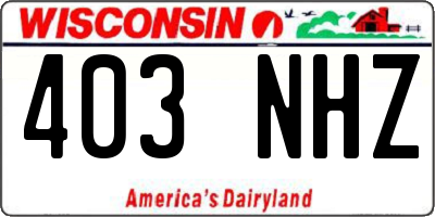 WI license plate 403NHZ