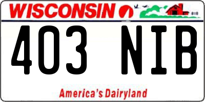 WI license plate 403NIB