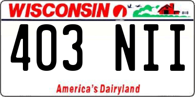 WI license plate 403NII