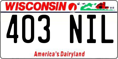 WI license plate 403NIL
