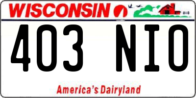 WI license plate 403NIO