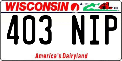 WI license plate 403NIP
