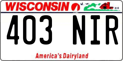 WI license plate 403NIR