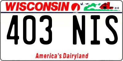 WI license plate 403NIS