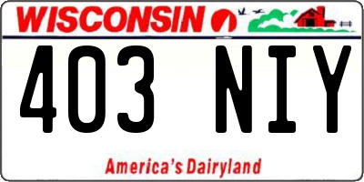 WI license plate 403NIY
