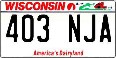WI license plate 403NJA