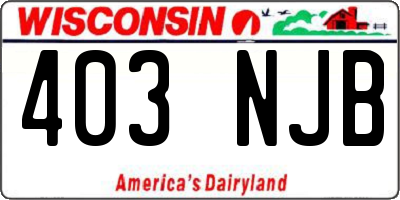 WI license plate 403NJB