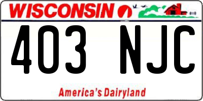 WI license plate 403NJC