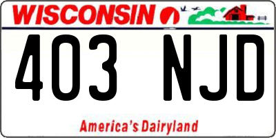 WI license plate 403NJD