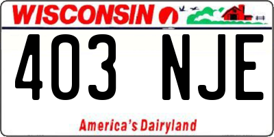 WI license plate 403NJE