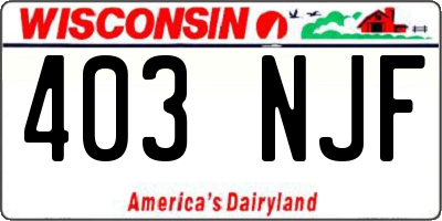 WI license plate 403NJF