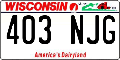 WI license plate 403NJG