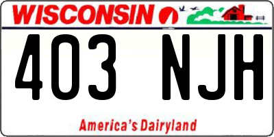 WI license plate 403NJH