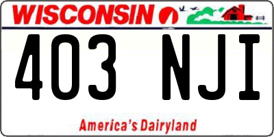 WI license plate 403NJI