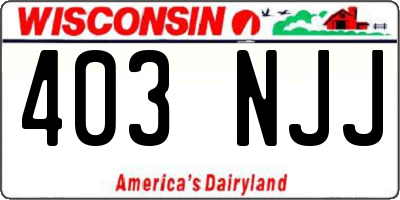WI license plate 403NJJ