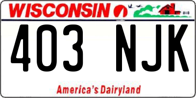 WI license plate 403NJK