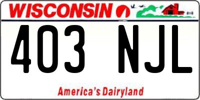 WI license plate 403NJL