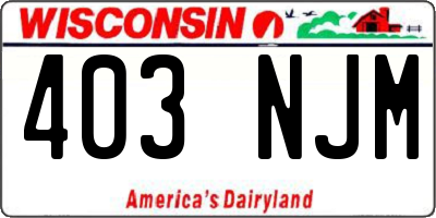 WI license plate 403NJM