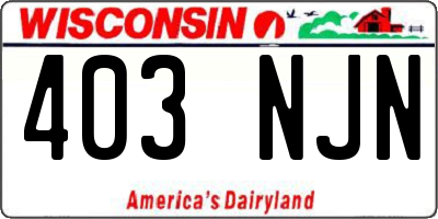 WI license plate 403NJN