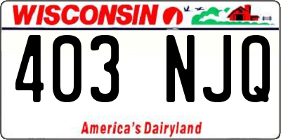 WI license plate 403NJQ