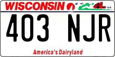 WI license plate 403NJR