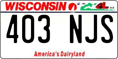 WI license plate 403NJS