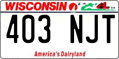 WI license plate 403NJT