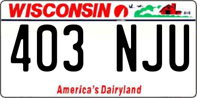 WI license plate 403NJU
