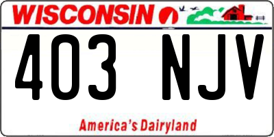 WI license plate 403NJV