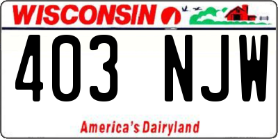 WI license plate 403NJW