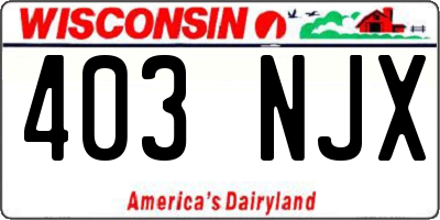 WI license plate 403NJX