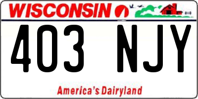 WI license plate 403NJY
