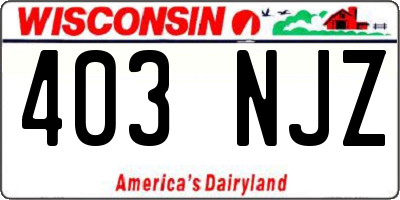WI license plate 403NJZ