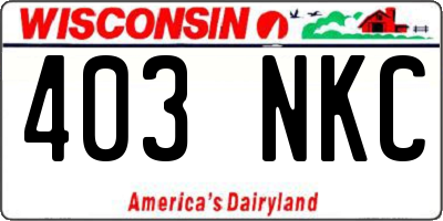 WI license plate 403NKC