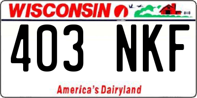 WI license plate 403NKF