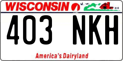 WI license plate 403NKH