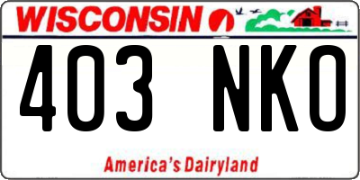 WI license plate 403NKO
