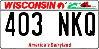 WI license plate 403NKQ