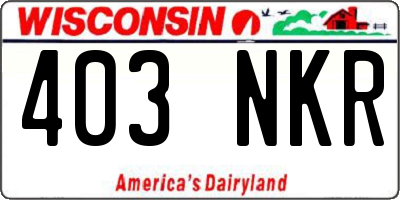 WI license plate 403NKR